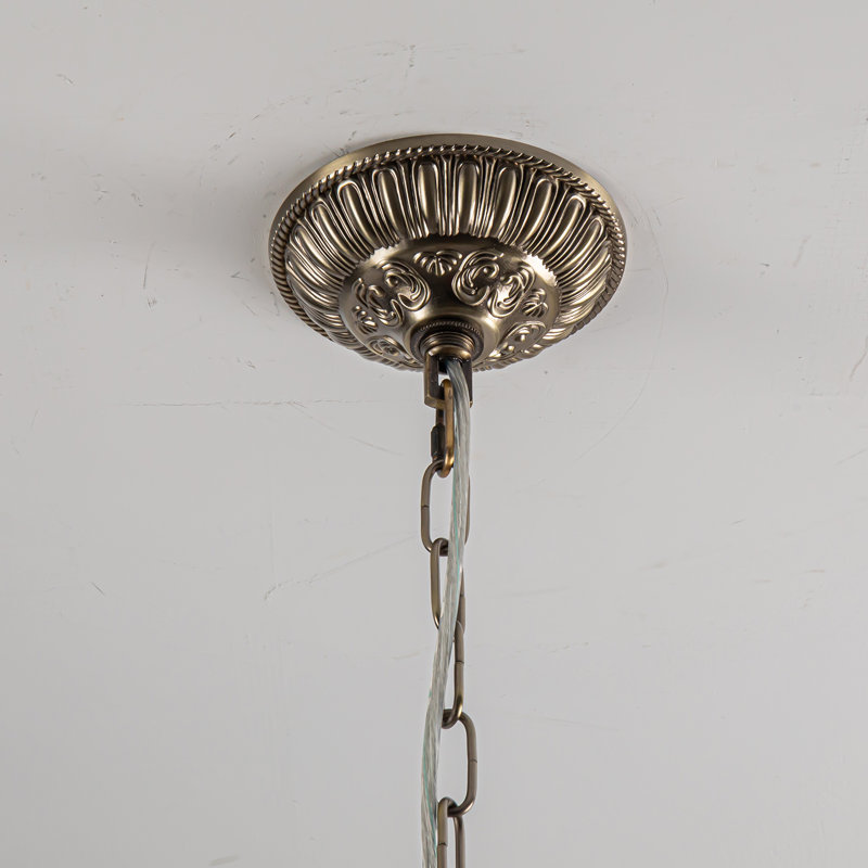 Lustre sphérique Ennu, H 15,9 po x l 11,8 po x P 11,8 po, Laiton antique