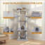 Tour pour arbre à chat avec base large, grand condo, 12 poteaux à griffer en sisal, grand hamac, plateforme supérieure, perchoir et jouet interactif-1426373568