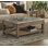 Crockett 48"W Industrial Rustic Solid Wood Frame Rectangular Coffee Table With Storage