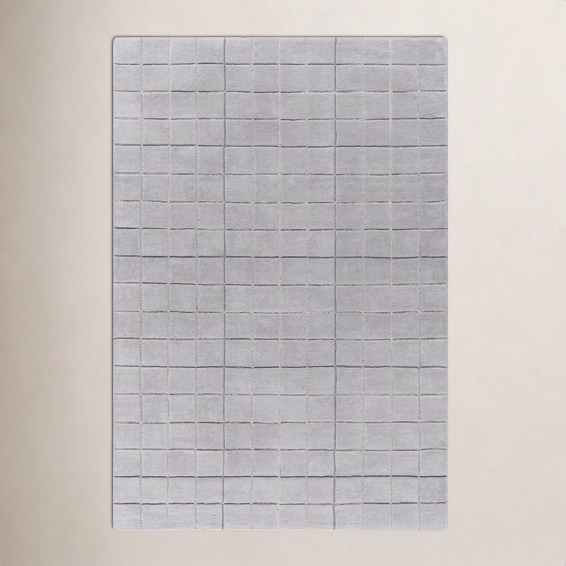 Mallory Gray Hand Tufted Area Rug, Rectangle 8' x 10'