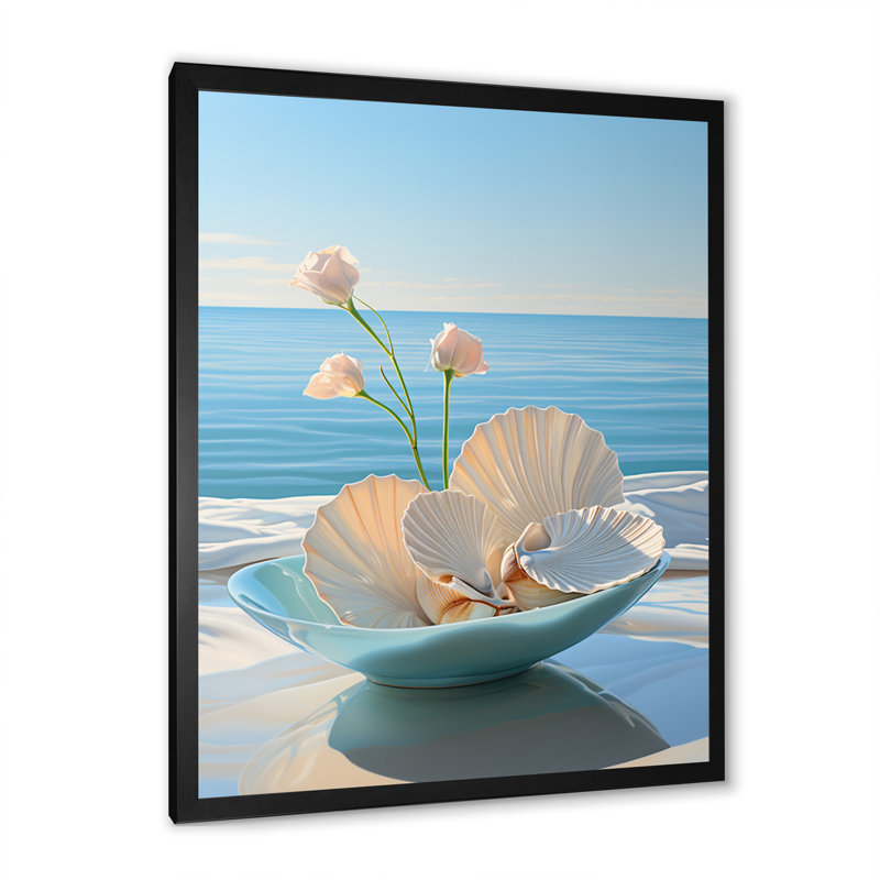 «Rolen Minimalist Gems Sheels II», reproduction sur toile, H 44 po x l 34 po x P 1,5 po, Cadre photo noir