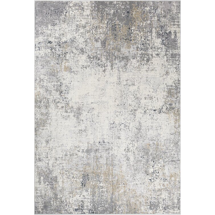 Adelene Abstract Ivory/Gray Area Rug