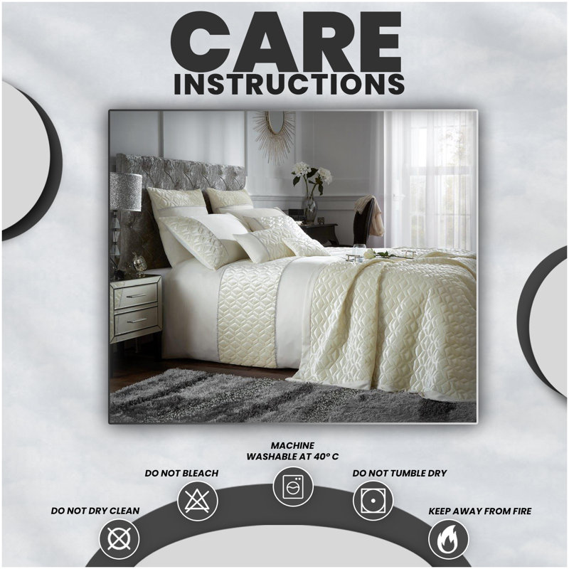 Polyester Solid Colour Duvet Cover with Pillowcases Included, Cream, Single Duvet Cover + 1 Standard Pillowcase