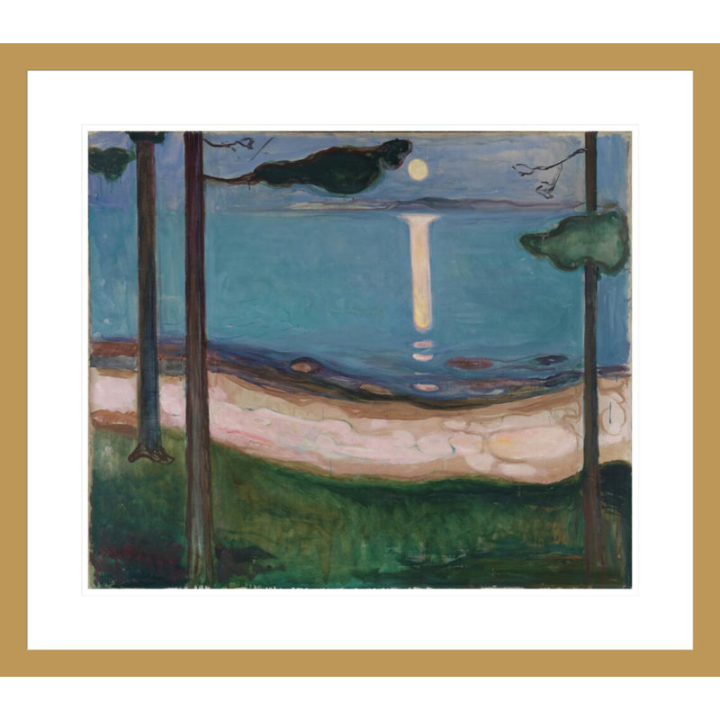 «Moonlight» par Edvard Munch, impression giclée sur cadre, H 23,5 po x l 26,71 po