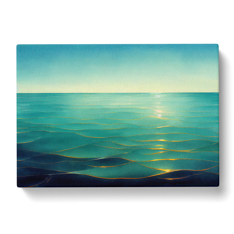 Golden Ocean - Wrapped Canvas Print, 35cm H x 50cm W x 3cm D