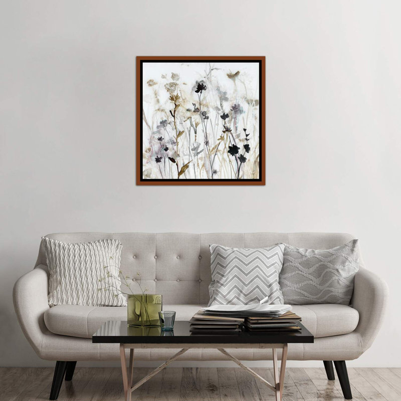 «Wildflower Mist I» par Carol Robinson, reproduction d'art, H 37 po x l 37 po x P 1,5 po, Toile avec cadre en bois classique