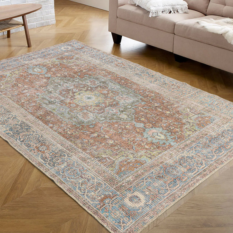 Tapis rectangulaire en coton Laufey, Rectangle 3 pi 9 po x 5 pi 7 po