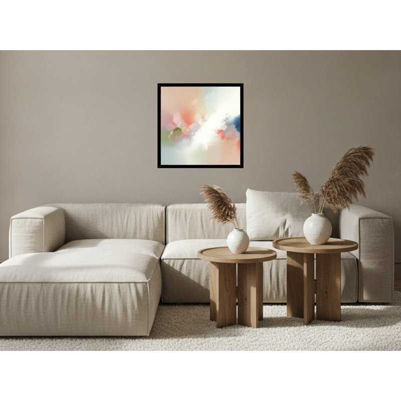 «Abstract Pastel Dreamscape», art mural encadré sur toile, 16" H x 16" W, Black