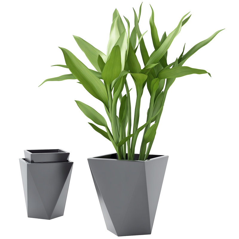 Kise Pot Planter, Gray, 18" H x 15.25" W x 11.75" D
