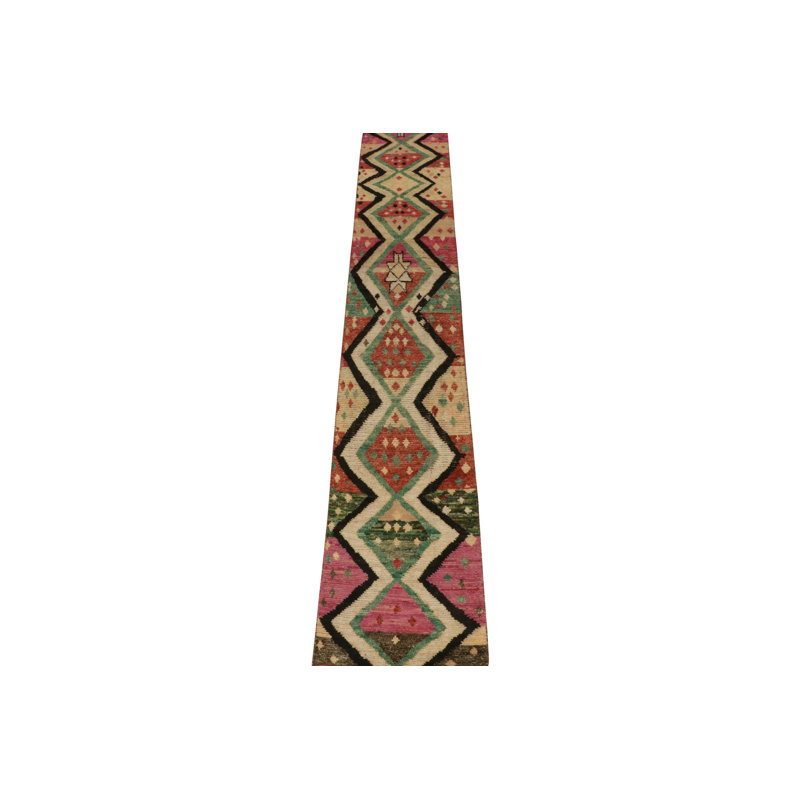 Rug & Kilim’S Moroccan Runner In Multicolor Tribal Geometric Pattern, Runner 3' x 14'
