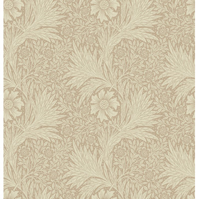 Papier peint neutre à motif floral de vigne en beige et crème