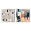 Doux plans botaniques gris - ensemble de 2 collages carrés abstraits-101865838-101865844