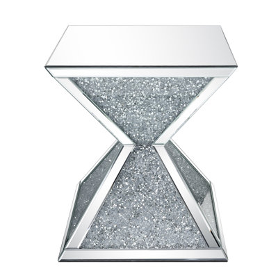 Maycee Mirrored Glass Top End Table