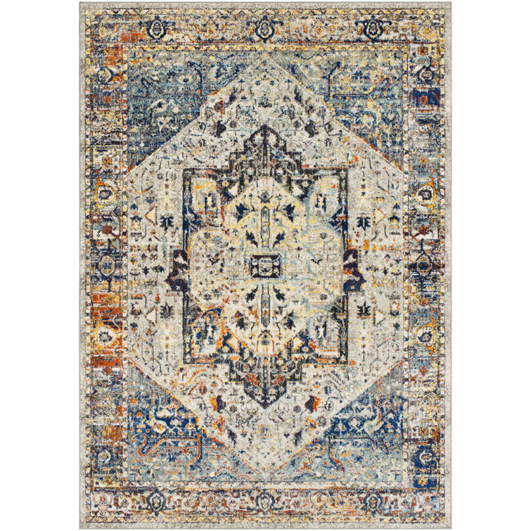 Tapis bleu / safran Sam