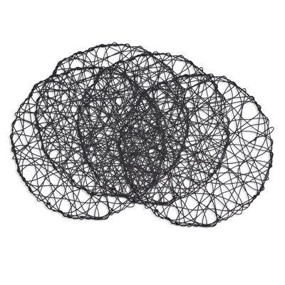 Copper Shimmer Wire Nest Design Placemats 15 X 15 Inch, Set Of 4