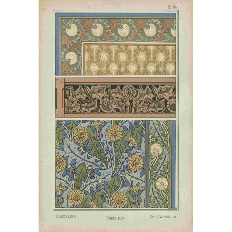 Nouveau design floral II, H 18 po x l 12 po