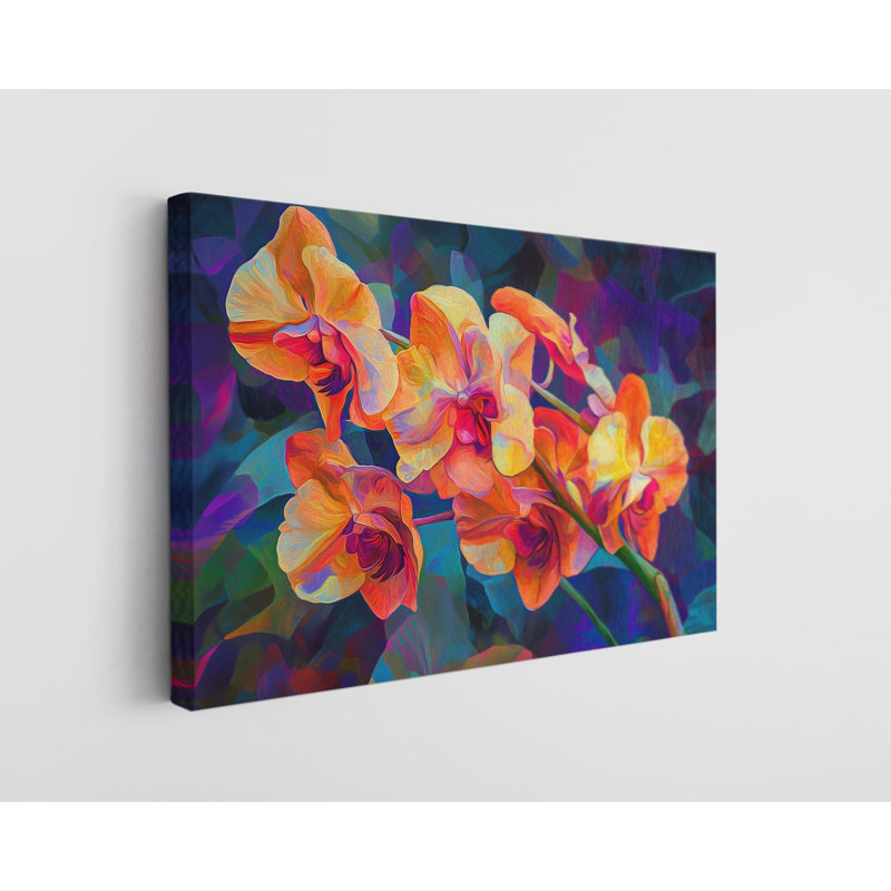 Reproduction d'art, reproduction d'art sur toile, orchidées exotiques, H 12 po x l 18 po