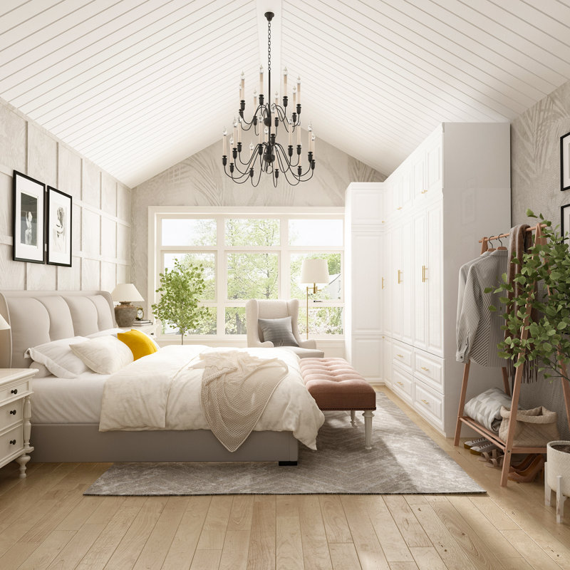 Wardrobe Set With Top Cabinet And Elegent Design