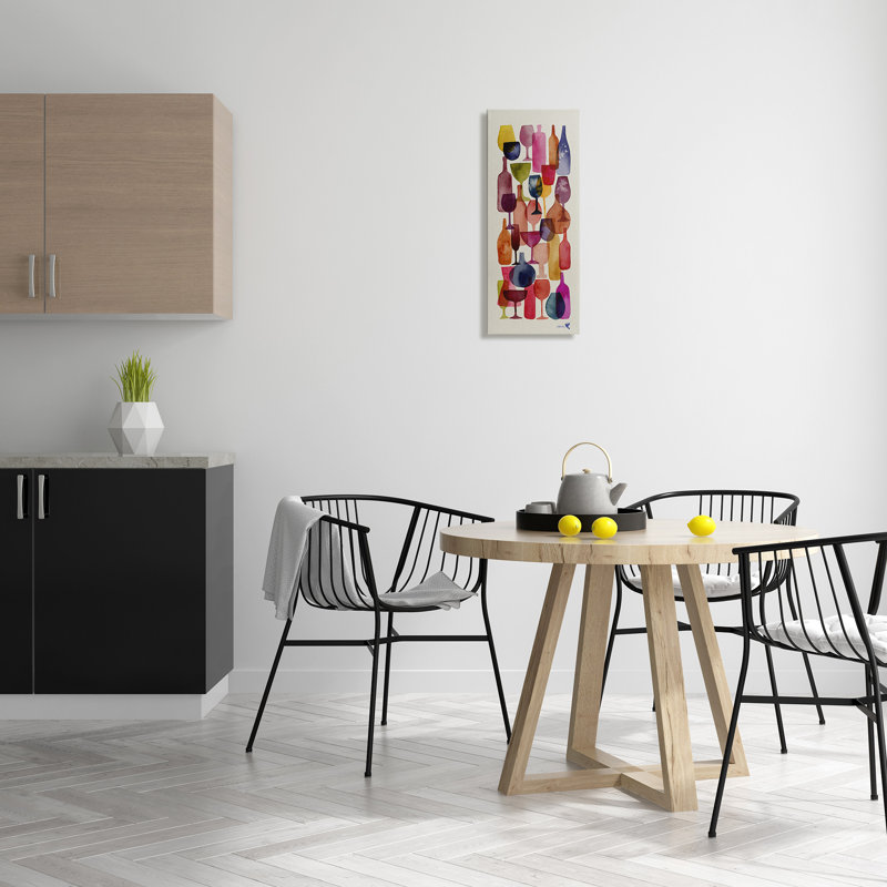 «Layered Wine Glasses», peinture sur toile, impression, H 24 po x l 10 po x P 1,5 po