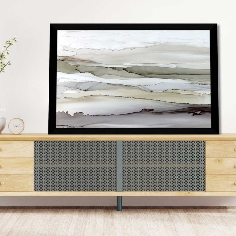 706-6132 " Shifting Currents I " Watercolor Painting, 49.5" W x 33.5" H, Black Framed