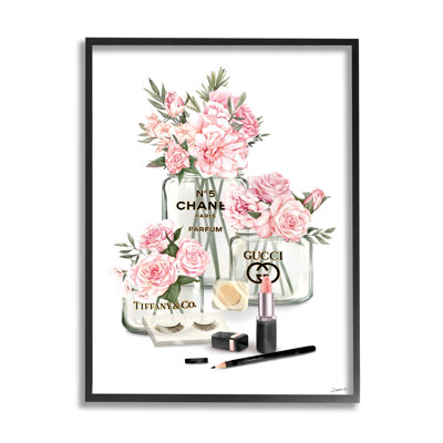 " Pink Rose Florals In Glam Fashion Jars " by Ziwei Li
