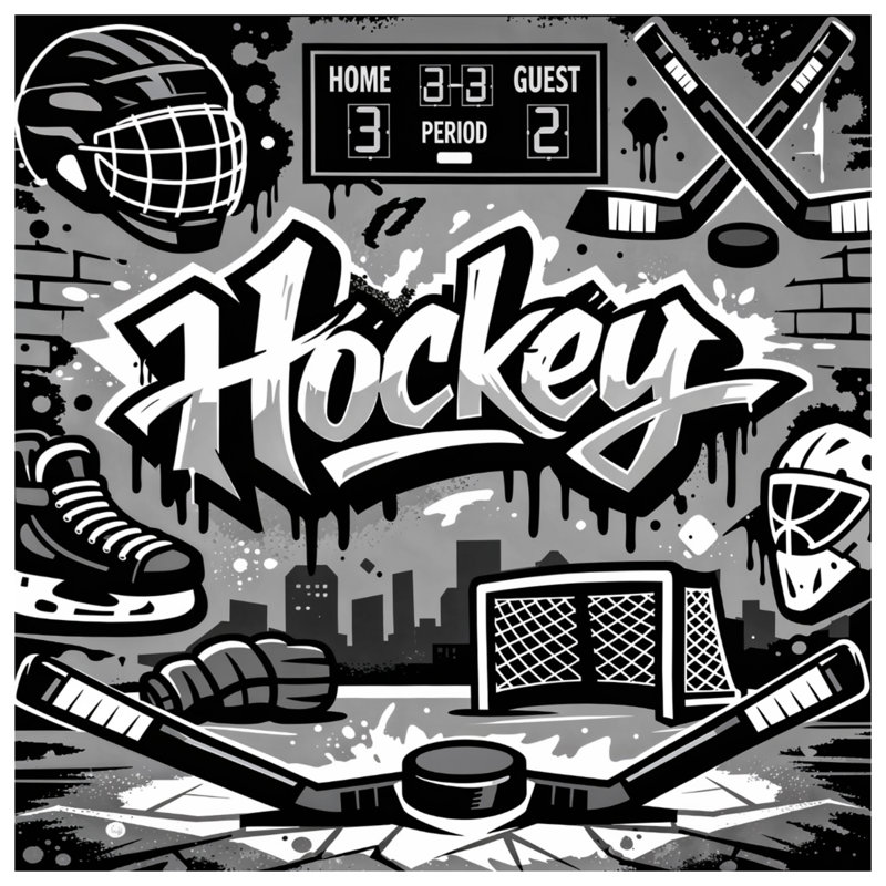 Couvertures graffiti pour équipement de hockey, L 50 po x H 60 po