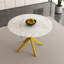 Table à manger ronde moderne et simple avec pales extensibles, base en acier au carbone en X, robuste et durable, convenant aux restaurants, petits appartements et cuisines (peut accueillir 4 à 6 personnes)
