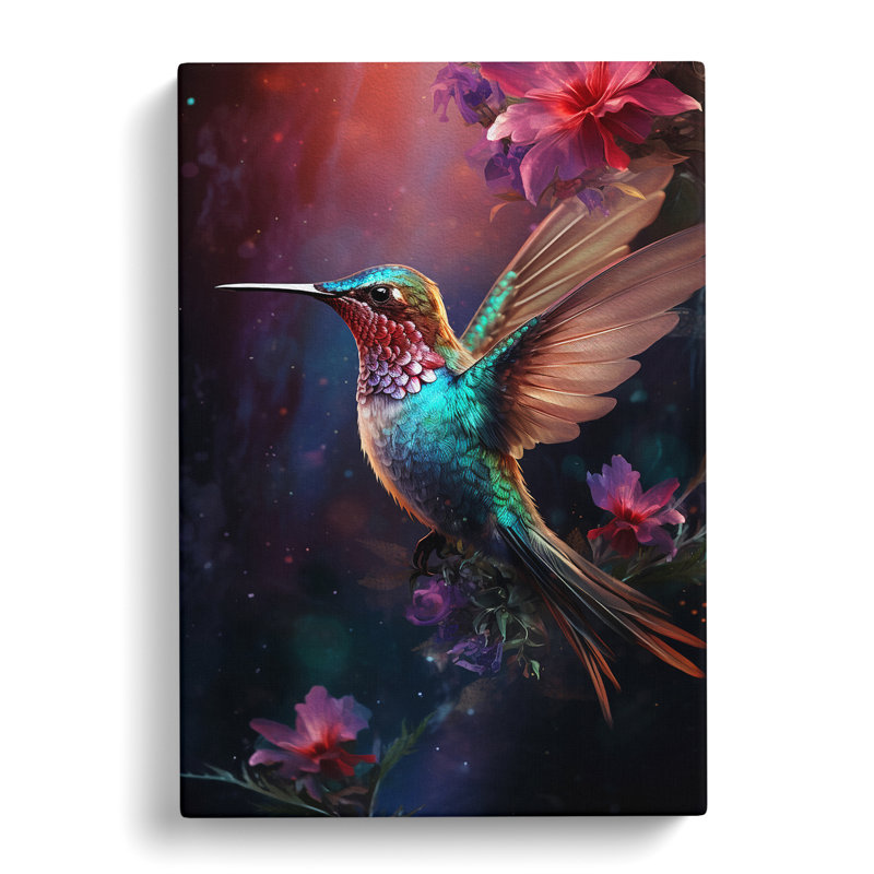 Hummingbird Digital Art No.2 - Wrapped Canvas, 50cm H x 35cm W x 3cm D
