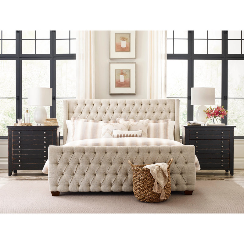 Janaisa 38'' W Solid Wood Nightstand, Gray