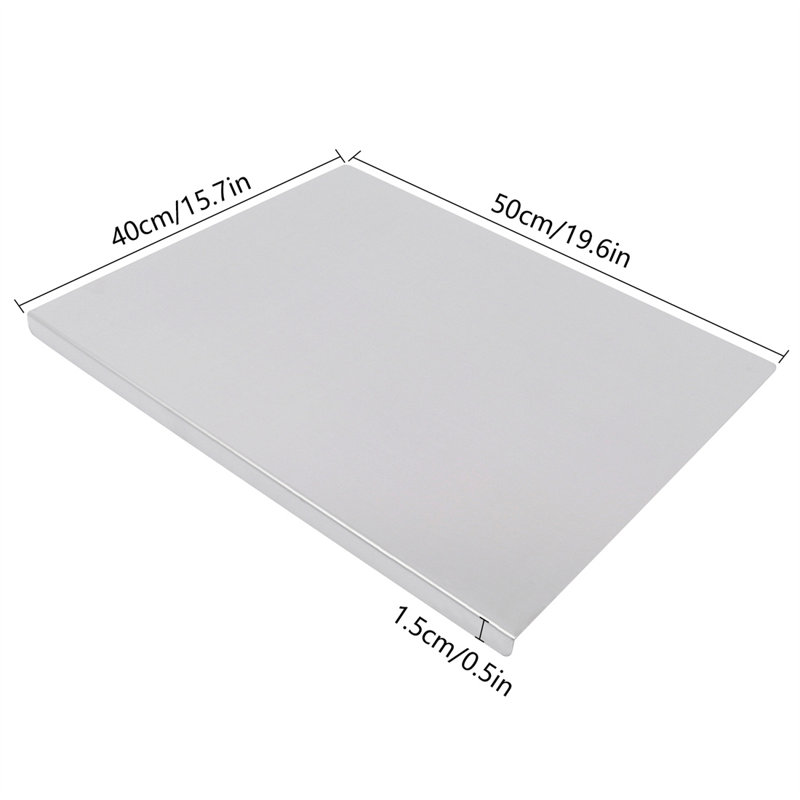 Planche à découper en acier inoxydable, L 15,7 po x L 19,6 po