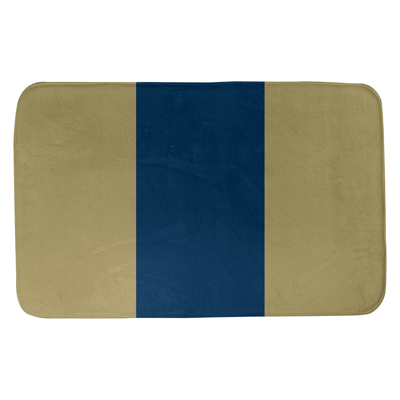 Memory Foam Non-Slip Bath Rug, 21" W x 34" L, Jasmine/Navy Middle