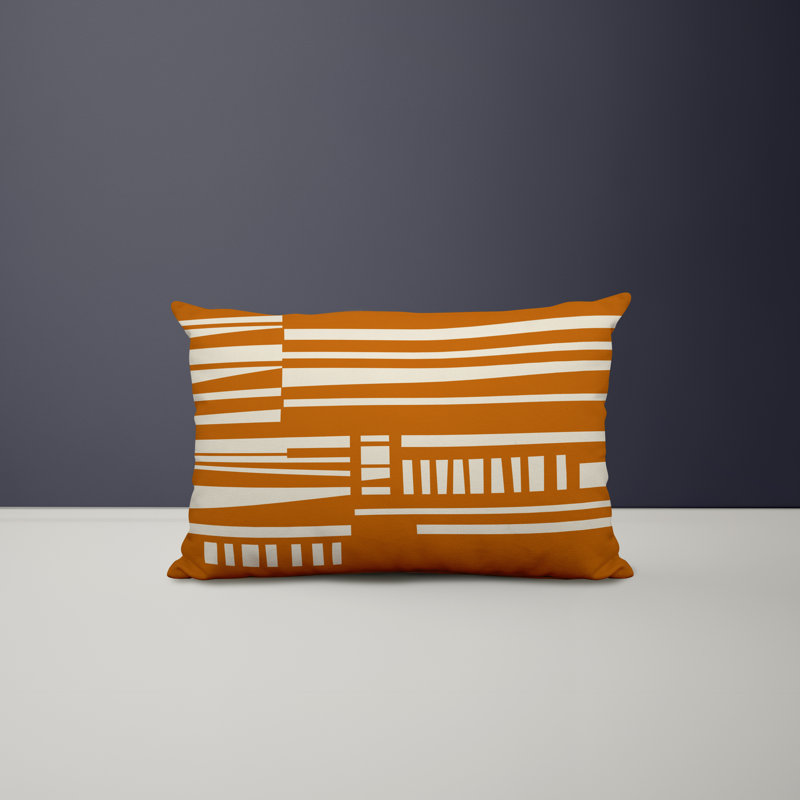 Housse et insert de coussin rectangulaire en polyester pour l'intérieur et l'extérieur, Orange