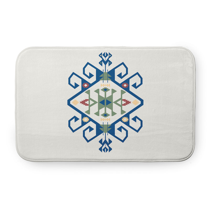 Tapis de bain Happy Hippy, L 17 po x L 24 po, Bleu