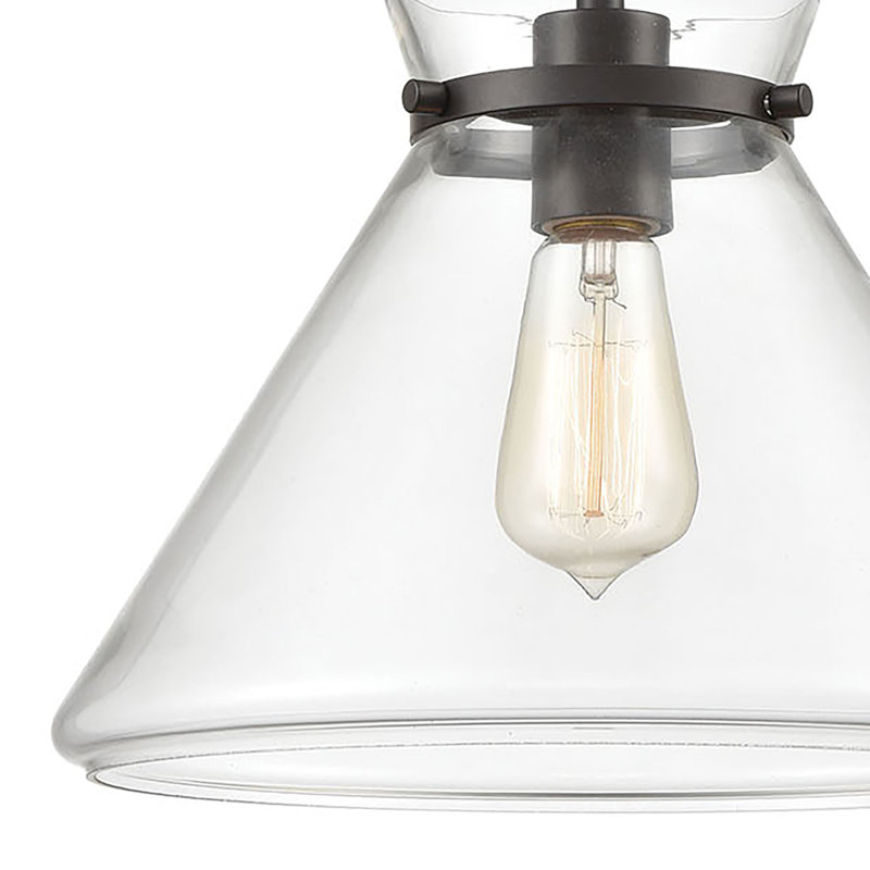 Mini-luminaire suspendu 1 lumière de 12 po Mickley - bronze huilé