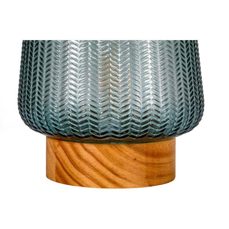 Elfetie Solid Wood Novelty Lamp, Teal