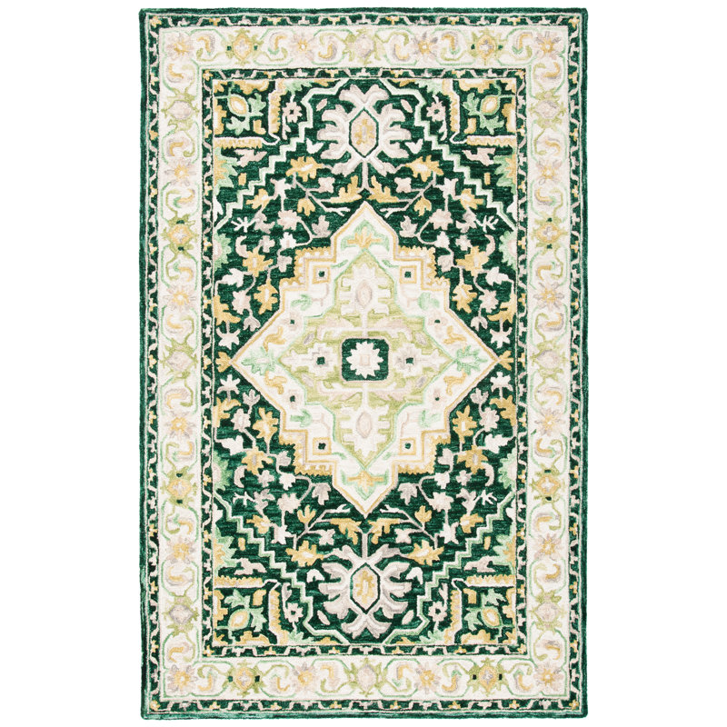 Hand Tufted Wool Southwestern Rug, Rectangle 3' x 5'