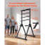 Barre de traction, barre de traction portative d'une capacité de 330 lb, barre de traction autoportante avec structure triangulaire et tube en acier robuste, réglage de la hauteur par gravité à 9 niveaux pour les bras, dossier