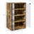 Rustic Brown Media Console Cabinet, 4-tier Tall Stereo Audio Video Stand , Built-in Cable Management Design, Sturdy Mdf Entertainment Center For Gaming Console Dvd Player Storage