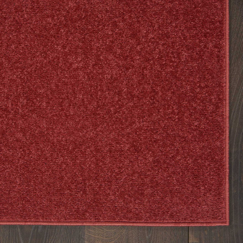 Tapis intérieur / extérieur rouge Mullican Sandy, Carré 5 pi