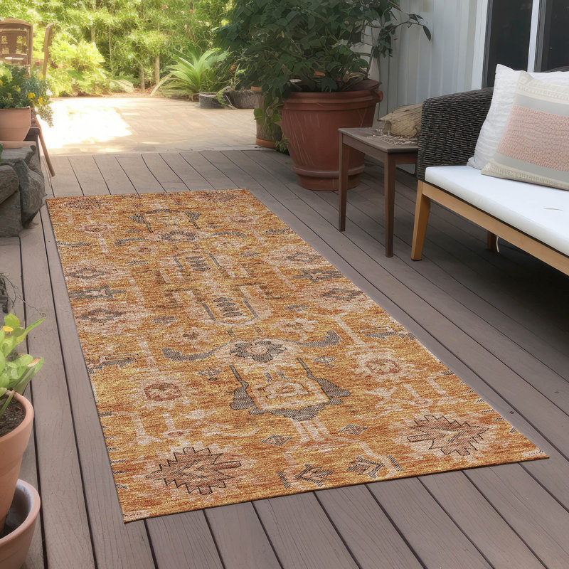 Alta Washable Oriental Indoor / Outdoor Rug, Runner 2'3" x 7'6"