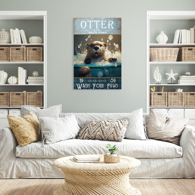 " Otter Bath Soap ", 36" H x 24" W x 1.25" D