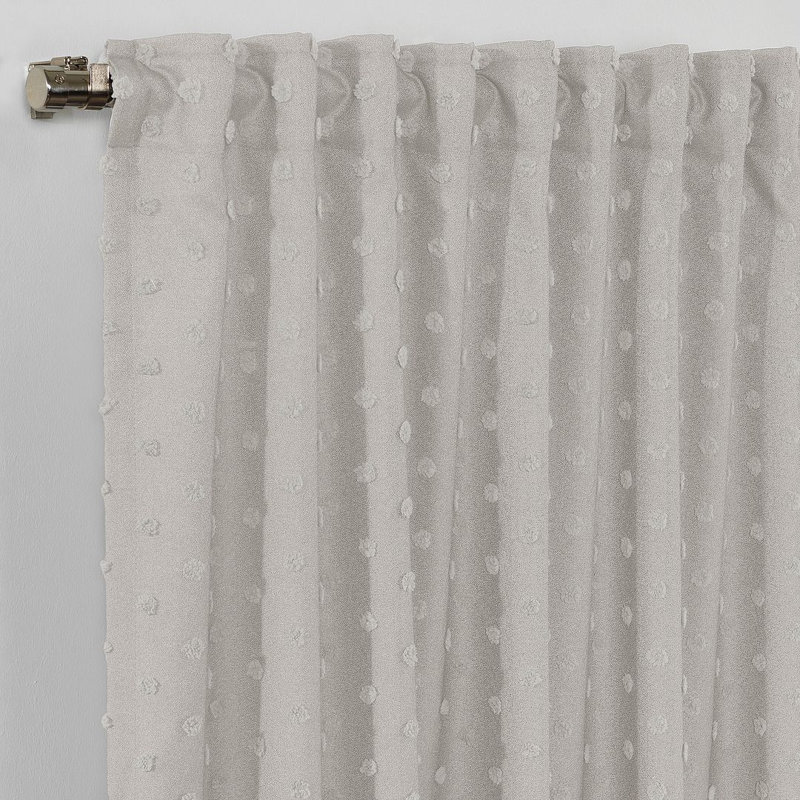 Rideau décoratif très long et très large en polyester, L 52 po x L 63 po, Écru