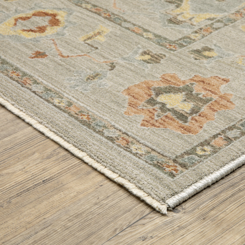 Tapis bohème gris / multicolore Kula, Rectangle 5 pi 3 po x 7 pi 9 po