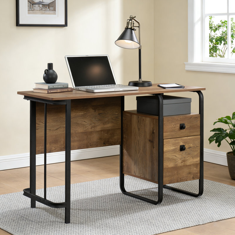 Bureau d'ordinateur avec 2 tiroirs Donit