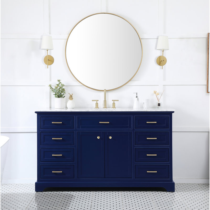 Ensemble de meuble-lavabo simple 60 po Hermes, Bleu