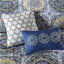 Courtepointe 6 pièces - 100% microfibre 100% microfibre bleue facile à nettoyer avec coussins décoratifs Vermicelli-124253578