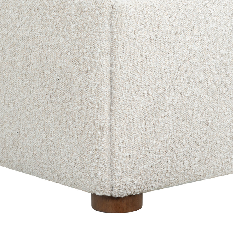 Callahan Upholstered Bed, Light Beige Boucle, Twin