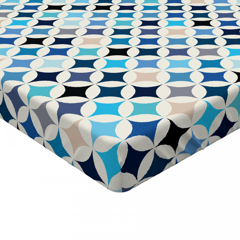Microfiber Geometric Fitted Sheet, Full Fitted Sheet