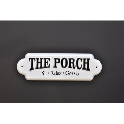 The Porch Sit Relax Gossip - Unframed Textual Art on Metal