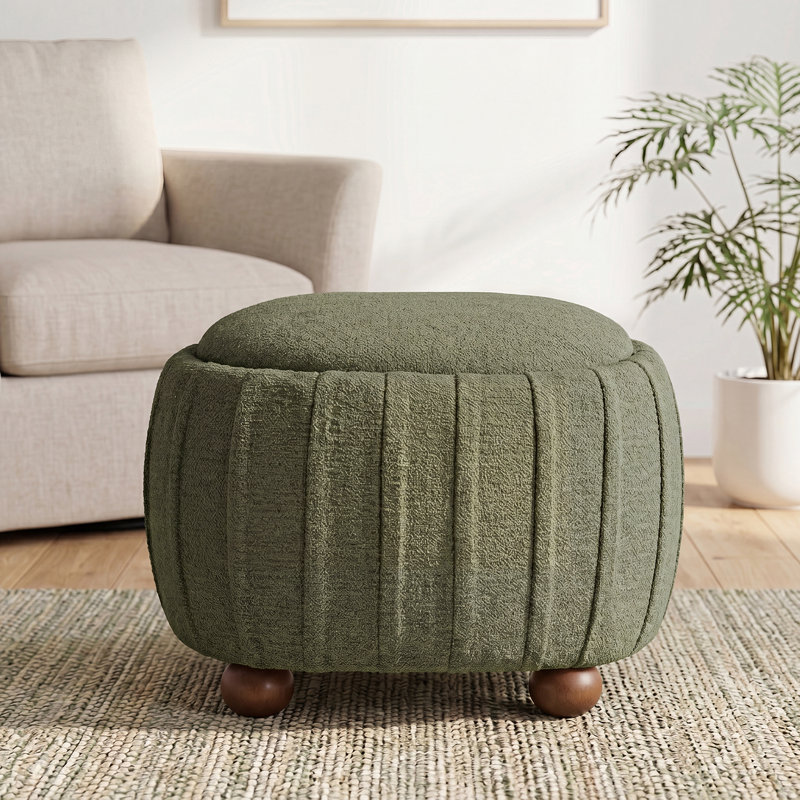 Repose-pieds rond 26,5 po Chenille, Green